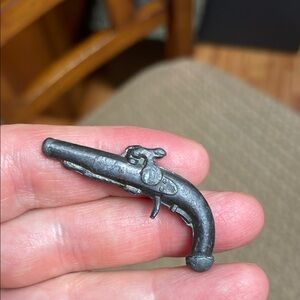 Vintage Cast Mold Miniature Flintlock Pistol Charm Cracker Jack Toy Accessory